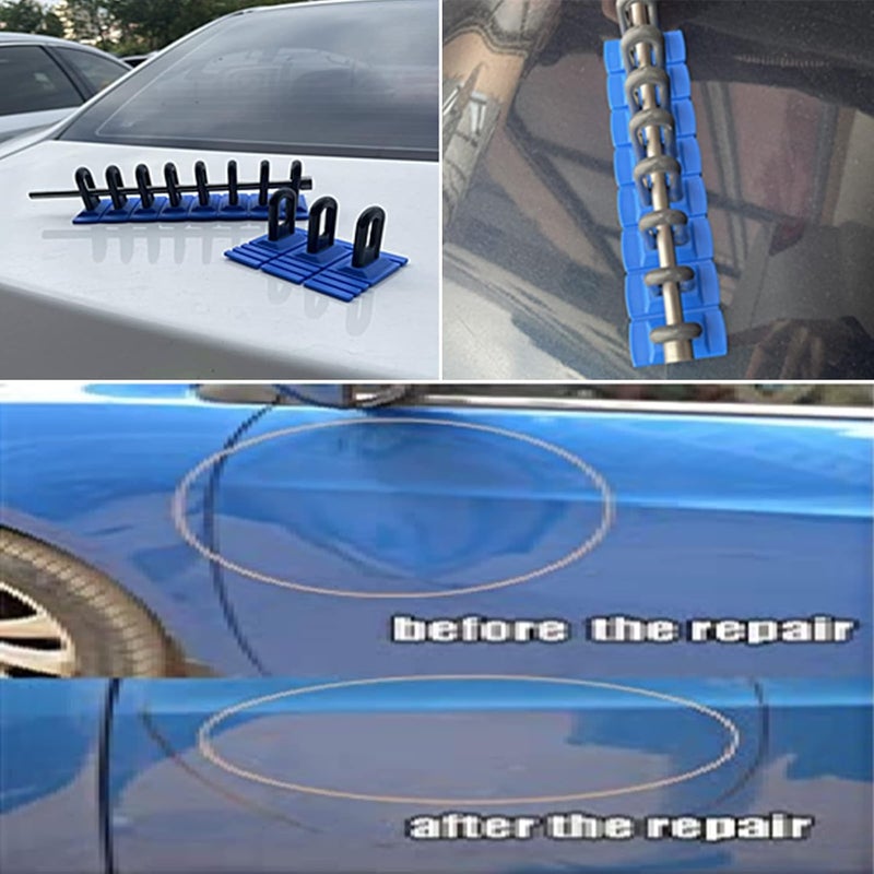 HiYi Car Dent Repair Tools Heavy Duty Paintless Repair Removal Tools Strong Dent Puller Handle Lifter Blue Glue Tabs Powerful Body Repair Dent Remover Tool Kit for Car Dent Repair (Blue) - Image 5